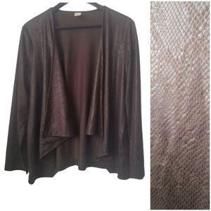 Rock 47 wrangler women's brown open front cardigan